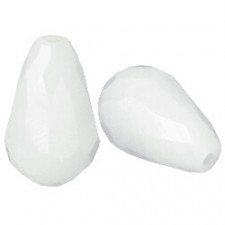 Top faceted drop shaped bead 8x11mm Off white